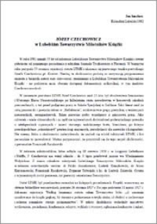 JÓZEF CZECHOWICZ w Lubelskim Towarzystwie Miłośników Książki