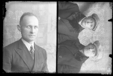 Portrait of a man and photograph of two men