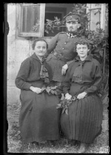 Soldier and two women