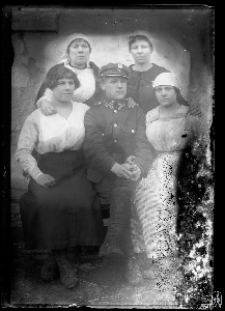 Soldier and four women