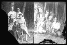 Two photographs showing a group of people