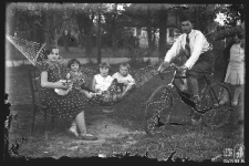 Man and woman with three children