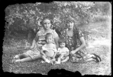 Two women with two children
