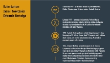 Kalendarium życia i tw&oacute;rczości Edwarda Hartwiga. Infografika
