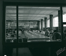 W czytelni UMCS - widok przez szybę w korytarzu