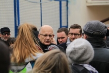 Prezydent Krzysztof Żuk podczas uroczystego otwarcia Szlaku Pamięci &bdquo;Lublin. Pamięć Zagłady&rdquo; w miejscu pamięci Umschlagplatz