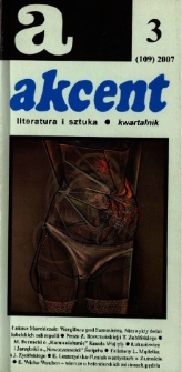 Akcent: literatura i sztuka. Kwartalnik. R. 2007, nr 3 (109)