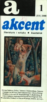 Akcent: literatura i sztuka. Kwartalnik. R. 2008, nr 1 (111)
