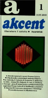 Akcent: literatura i sztuka. Kwartalnik. R. 2010, nr 1 (119)