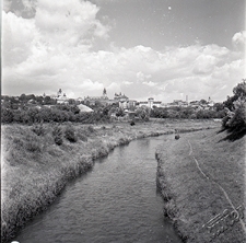 Panorama Lublina znad Bystrzycy w okolicach alei Świerczewskiego w stronę ulicy Dąbrowskiego