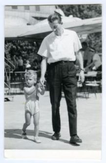 Jan Huzar z synem w Parku Ludowym