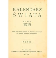 Kalendarz Świata na rok 1915