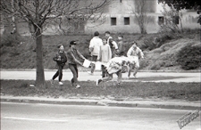 Śmigus-dyngus w Lublinie - ulica Weteranów