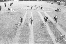 Strażacy podczas zawod&oacute;w na stadionie Lublinianki w Lublinie