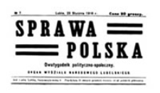 Sprawa Polska : dwutygodnik polityczno-społeczny, Nr 7 (23 stycznia 1916)