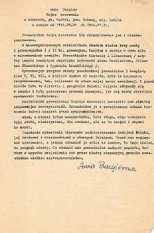 Wspomnienia Anny Bazgier o prowadzeniu tajnego nauczania w Borkowie