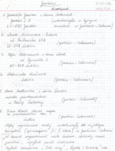 Lista uczni&oacute;w tajnych komplet&oacute;w w Garbowie
