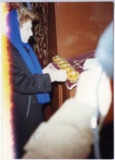 Sonia Jedwab podczas uroczystości w synagodze Chewra Nosim - ul. Lubartowska 10