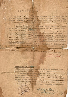 Oświadczenie Mieczysława Koszałki potwierdzające prowadzenie tajnego nauczania przez J&oacute;zefa Olszowego