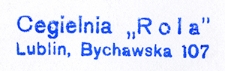 Pieczątka cegielni Rola w Lublinie [2]