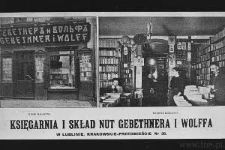 Lublin. Reklama Księgarni i Składy Nut Gebethnera i Wolfa przy Krakowskim Przedmieściu 36