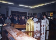 Obrzęd chrztu świętego w parafii greckokatolickiej w kościele św. Jozafata przy ul. Zielonej w Lublinie