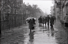 Krakowskie Przedmieście w Lublinie w deszczu