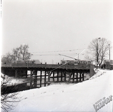 Most Lutosławskiego na Bystrzycy zimą, trakt Zamojski w Lublinie