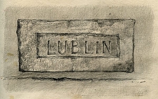 Cegła z sygnaturą "LUBLIN" autorstwa Roberta Sawy