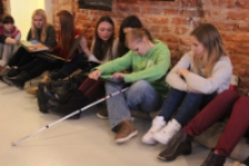 Spotkanie z młodzieżą niewidomą i słabowidzącą w ramach cyklu "Inny Lublin"