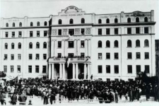 Lublin, uroczystość otwarcia Jesziwas Chachmej Lublin - widok na budynek uczelni