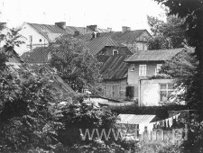 Panorama drewnianej, przedwojennej zabudowy Hrubieszowa