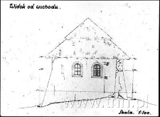 Pomiary synagogi w Janowcu, widok od wschodu