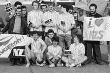 Piłkarze NZS i AZS UMCS podczas meczu 5 maja 1989 r.