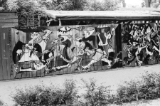 Obraz "Guernica po polsku" Jarosława Koziary na płocie przy al. Racławickich w Lublinie w maju 1989 roku