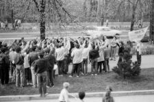 Demonstracja NZS pod Gmachem Głównym KUL