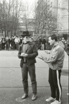 Mecz NZS UMCS kontra ZSP UMCS na boisku przy ul. Langiewicza w Lublinie 13.03.1989 r.