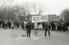 Mecz NZS UMCS kontra ZSP UMCS na boisku przy ul. Langiewicza w Lublinie 13.03.1989 r.