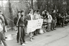 Mecz NZS UMCS kontra ZSP UMCS na boisku przy ul. Langiewicza w Lublinie 13.03.1989 r.