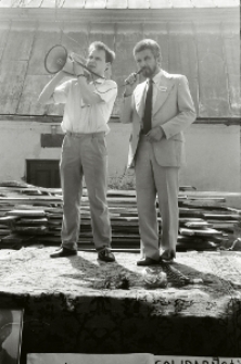 Kandydat do sejmu Tadeusz Mańka podczas wiecu wyborczego