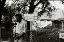 Kandydat do sejmu Tadeusz Mańka podczas wiecu wyborczego w Zemborzycach