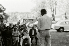 Kandydat do sejmu Tadeusz Mańka podczas wiecu wyborczego w Zemborzycach