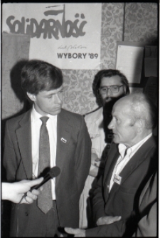 Wizyta sekretarza ambasady USA w siedzibie Komitetu Obywatelskiego "Solidarności" w Lublinie