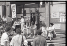 Demonstracja student&oacute;w NZS Akademii Rolniczej w Lublinie 23 maja 1989 roku