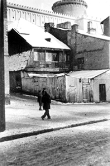 Ulica Krawiecka w Lublinie, w tle Zamek