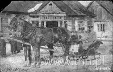 Carscy żołnierze w saniach w Wohyniu zimą 1917 r.