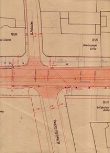 Plan sieci wodociągowej i kanalizacyjnej na skrzyżowaniu ulicy Lubartowskiej z ulicami Probostwo i Nowy Plac Targowy