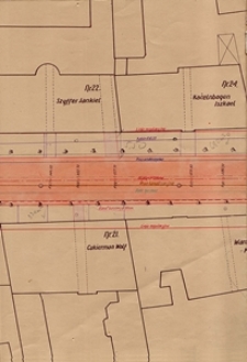 Fragment planu sieci wodociągowej i kanalizacyjnej na ulicy Lubartowskiej