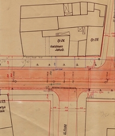 Plan sieci wodociągowej i kanalizacyjnej na skrzyżowaniu ulicy Lubartowskiej z Ruską
