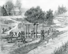 Praca przy budowie rurmusa